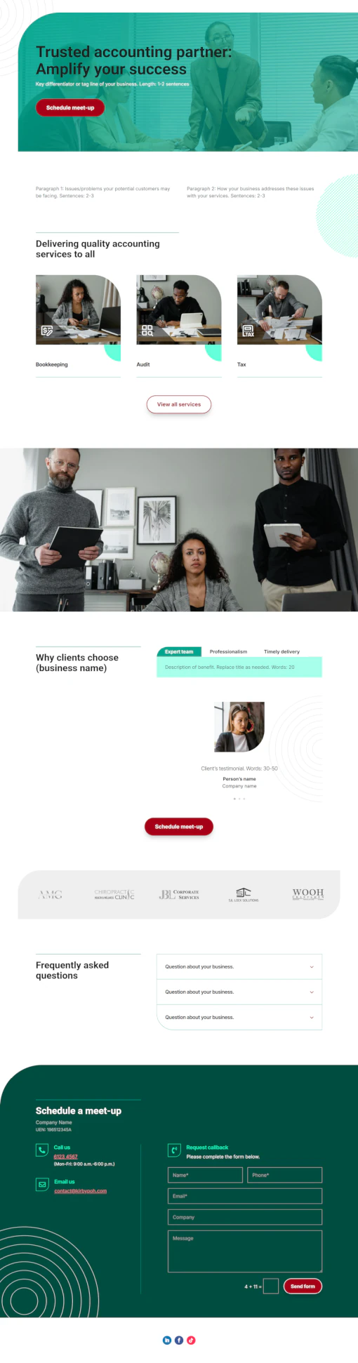 Screenshot of Accounting 02 website home page designed by Kirby Poh