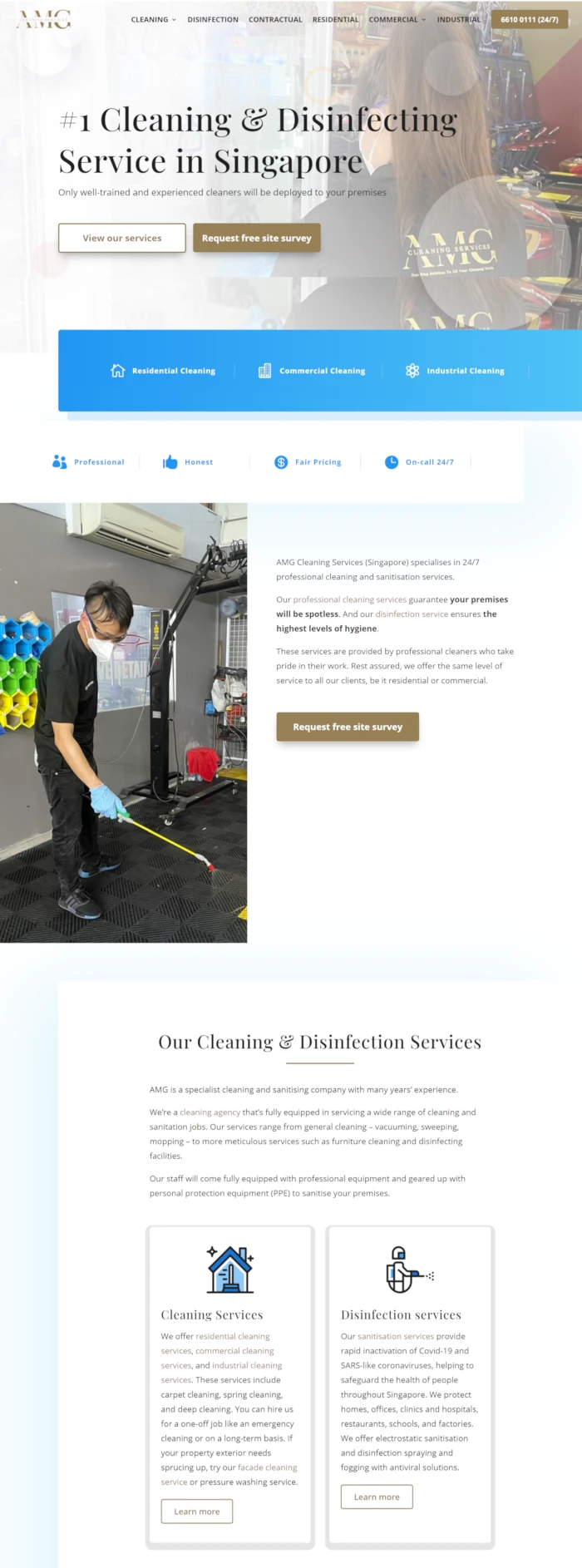 Screen shot of website of Kirby Poh's client