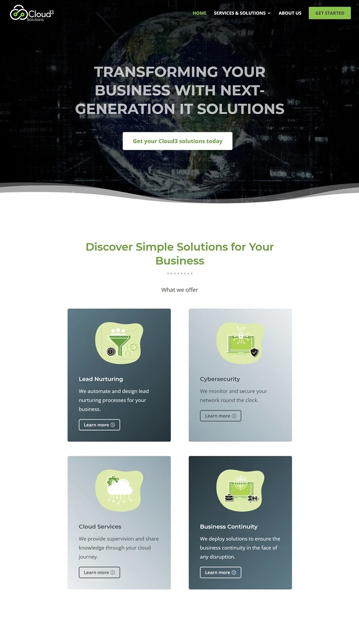 Screen shot of website of Kirby Poh's client