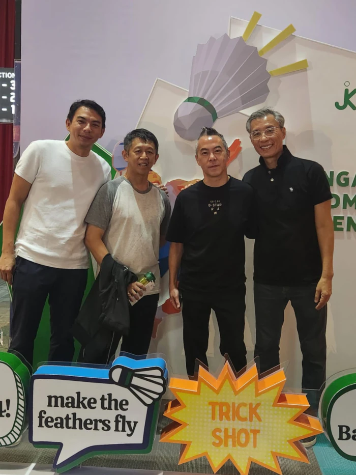 Kirby Poh and his friends at Singapore Badminton Open 2024